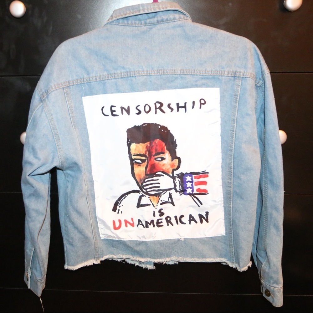 Denim Jacket With Powerful Statement - image 1
